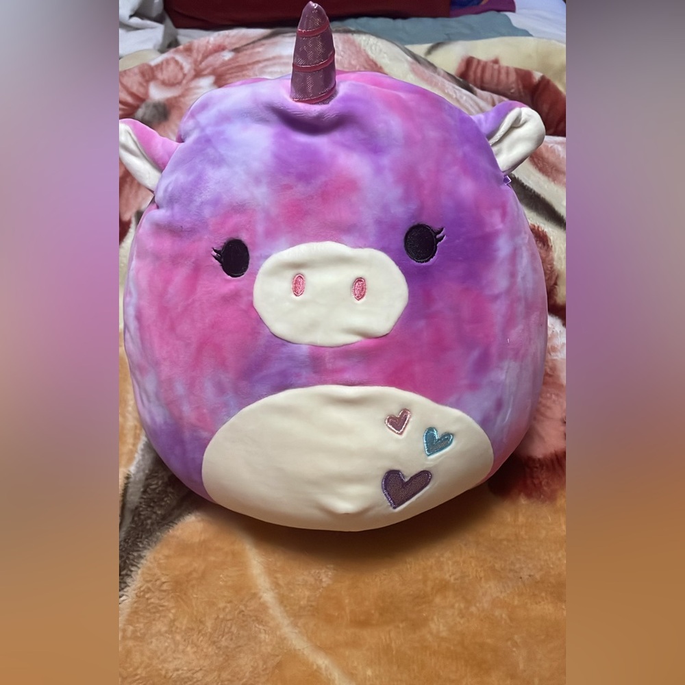 Plush Unicorn Pillow - Pink and Purple